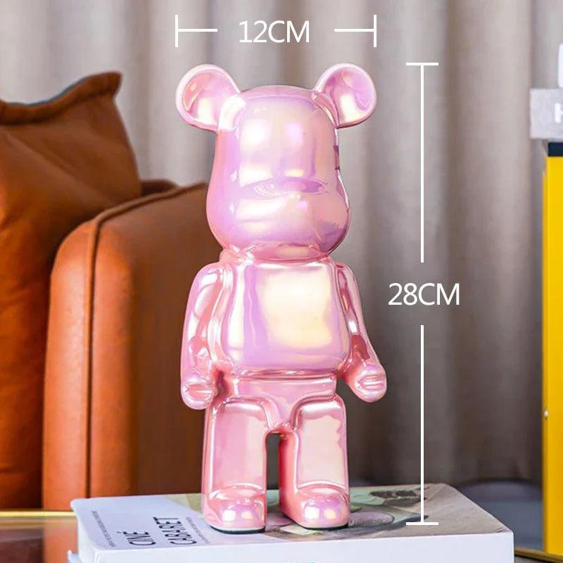 nordic luxury home decor figurines for interior room decor bearbrick sculpture 20/28cm bear statue easter decorations figure