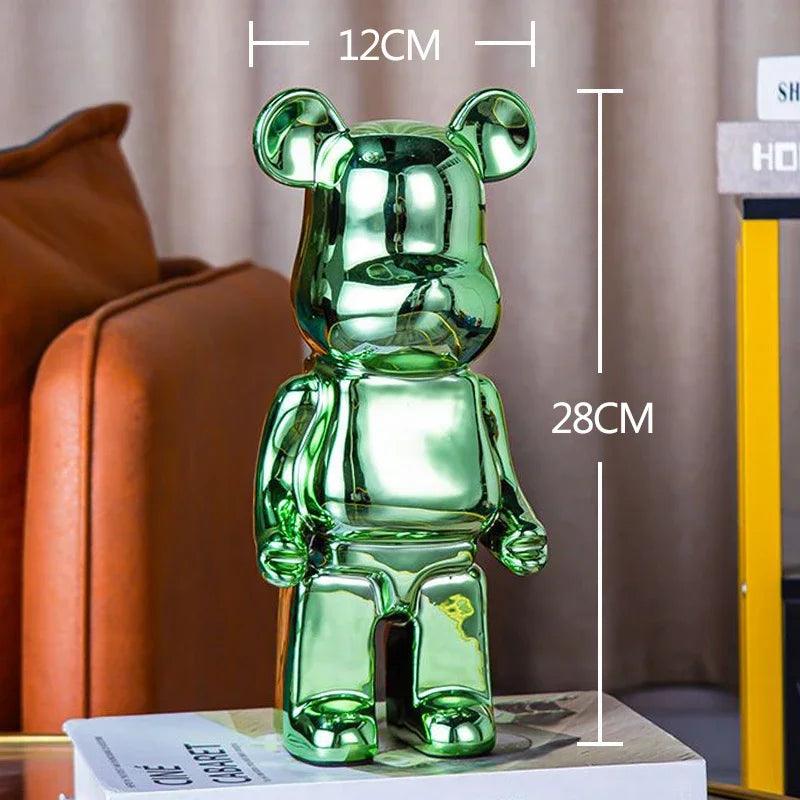 nordic luxury home decor figurines for interior room decor bearbrick sculpture 20/28cm bear statue easter decorations figure