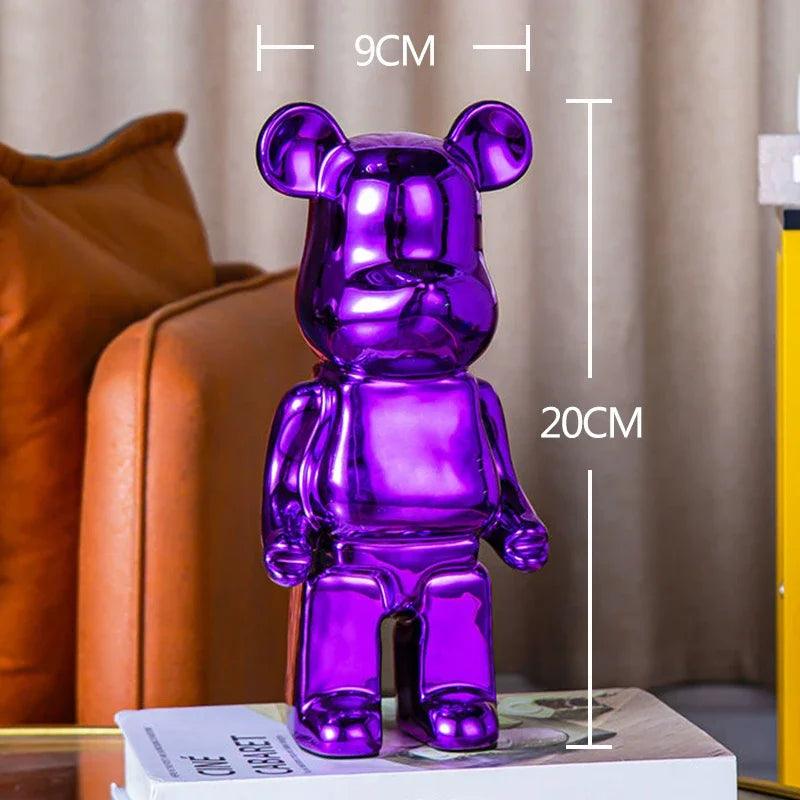 nordic luxury home decor figurines for interior room decor bearbrick sculpture 20/28cm bear statue easter decorations figure