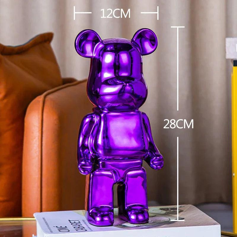 nordic luxury home decor figurines for interior room decor bearbrick sculpture 20/28cm bear statue easter decorations figure