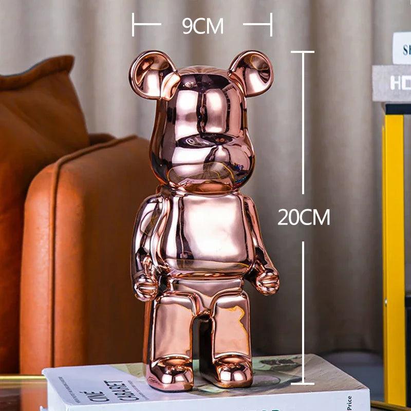 nordic luxury home decor figurines for interior room decor bearbrick sculpture 20/28cm bear statue easter decorations figure