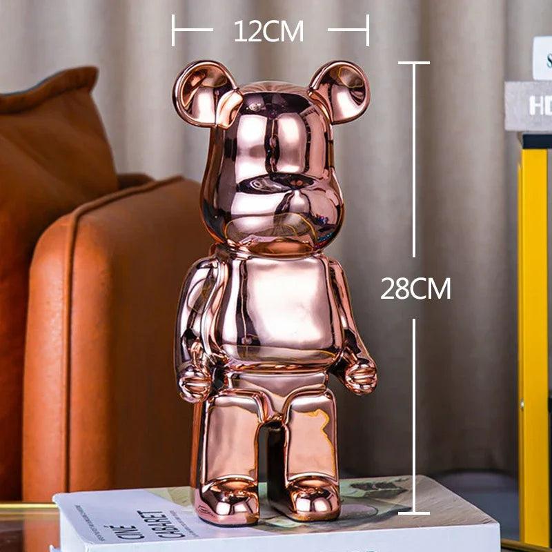 nordic luxury home decor figurines for interior room decor bearbrick sculpture 20/28cm bear statue easter decorations figure