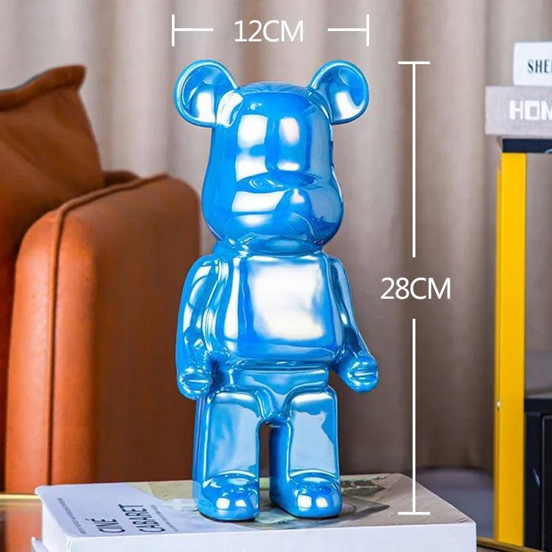 nordic luxury home decor figurines for interior room decor bearbrick sculpture 20/28cm bear statue easter decorations figure