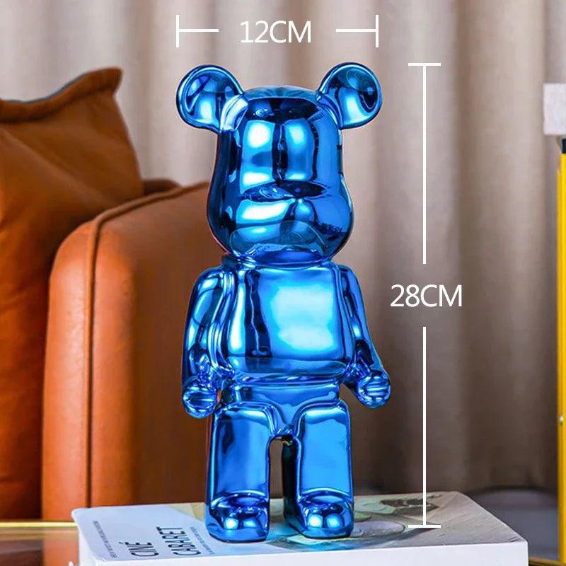 nordic luxury home decor figurines for interior room decor bearbrick sculpture 20/28cm bear statue easter decorations figure