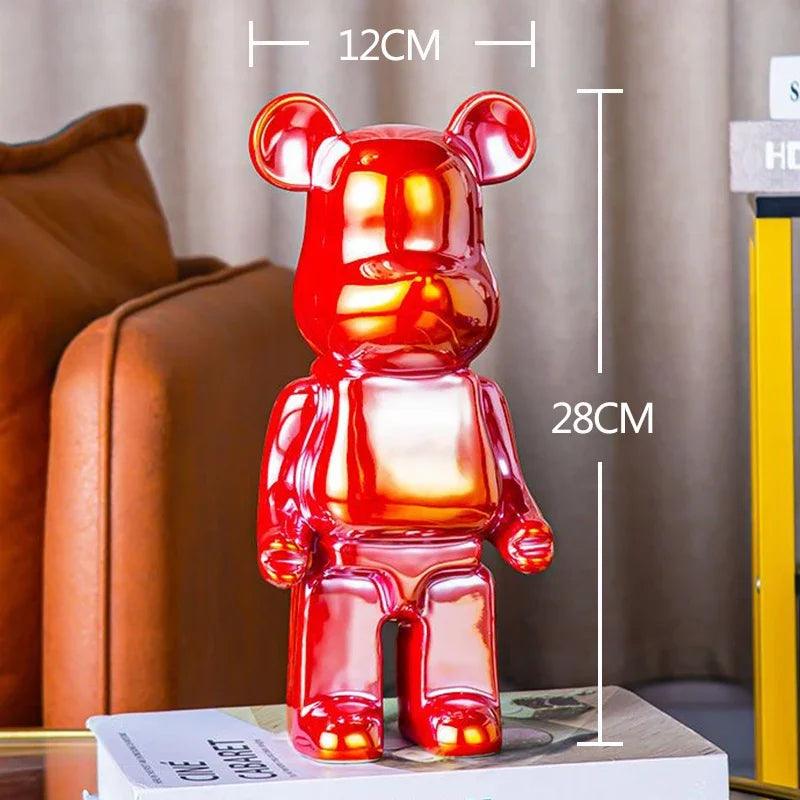 nordic luxury home decor figurines for interior room decor bearbrick sculpture 20/28cm bear statue easter decorations figure