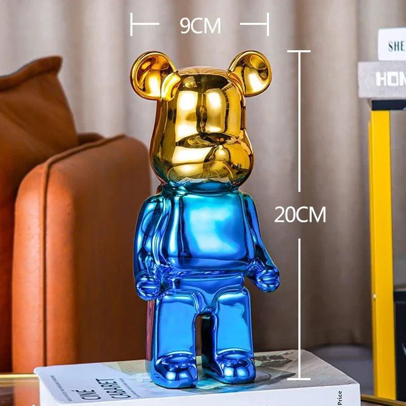 nordic luxury home decor figurines for interior room decor bearbrick sculpture 20/28cm bear statue easter decorations figure