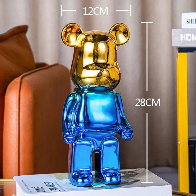 nordic luxury home decor figurines for interior room decor bearbrick sculpture 20/28cm bear statue easter decorations figure