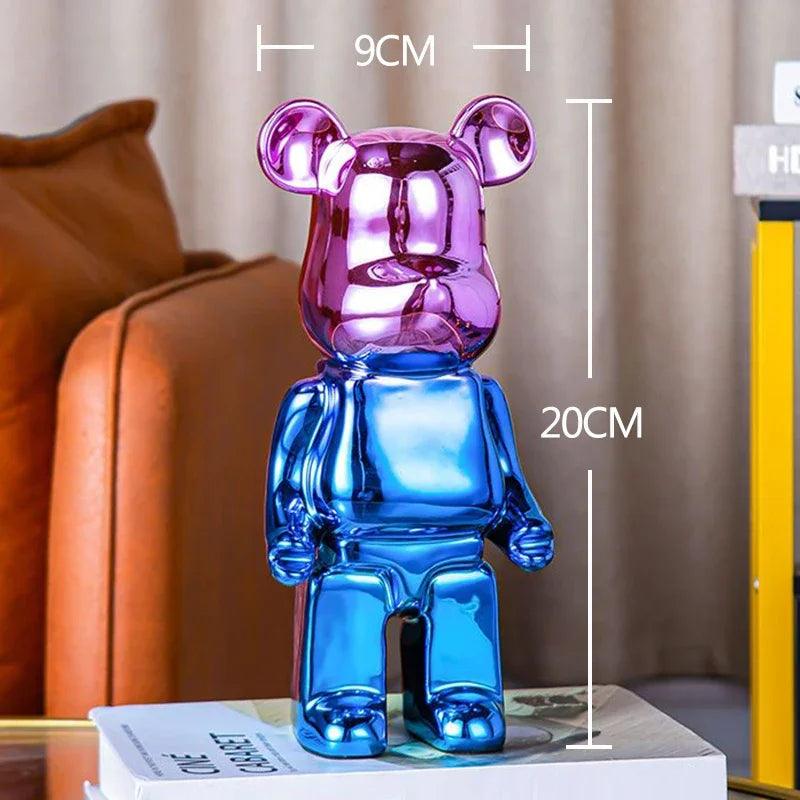 nordic luxury home decor figurines for interior room decor bearbrick sculpture 20/28cm bear statue easter decorations figure