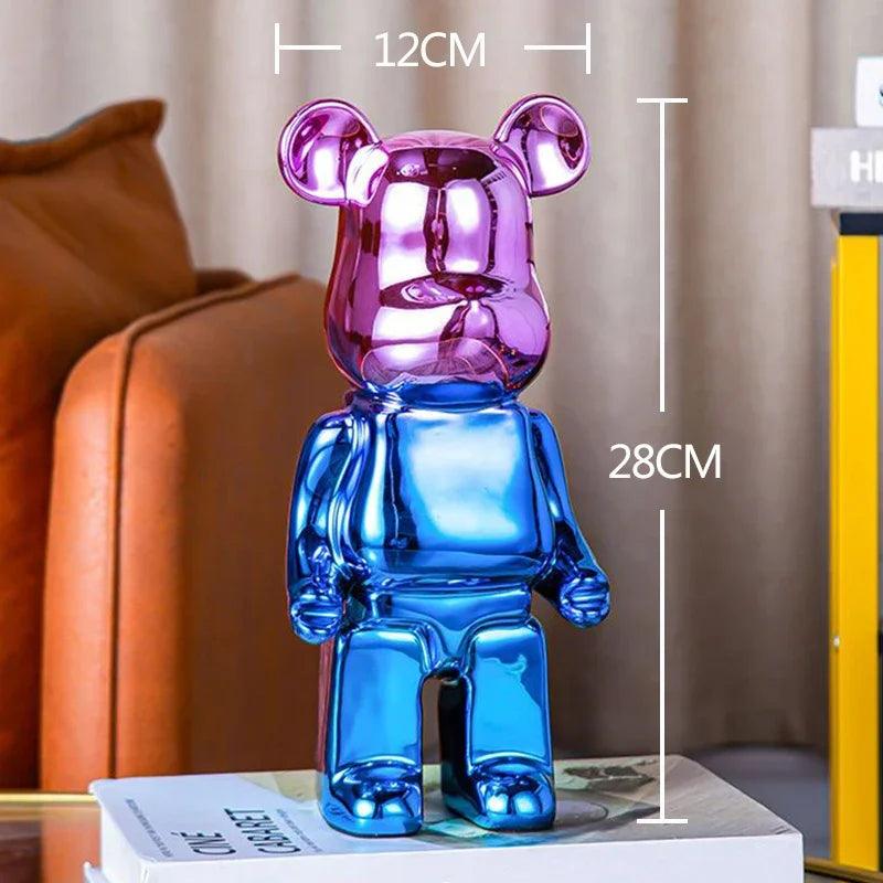 nordic luxury home decor figurines for interior room decor bearbrick sculpture 20/28cm bear statue easter decorations figure