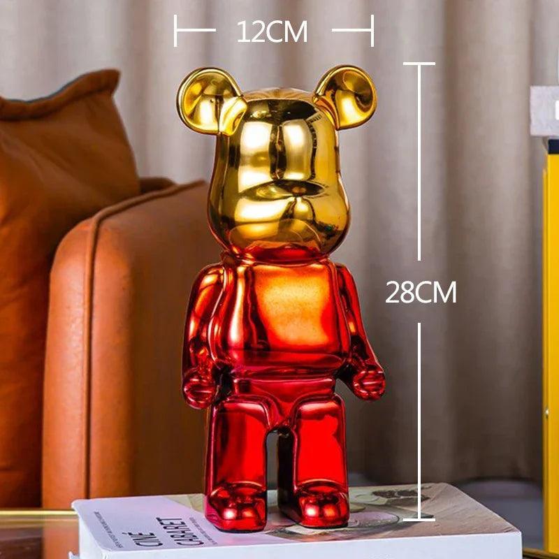 nordic luxury home decor figurines for interior room decor bearbrick sculpture 20/28cm bear statue easter decorations figure