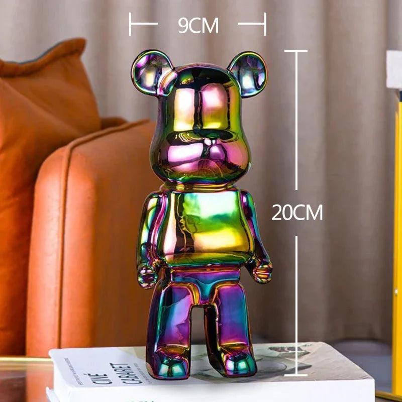 nordic luxury home decor figurines for interior room decor bearbrick sculpture 20/28cm bear statue easter decorations figure