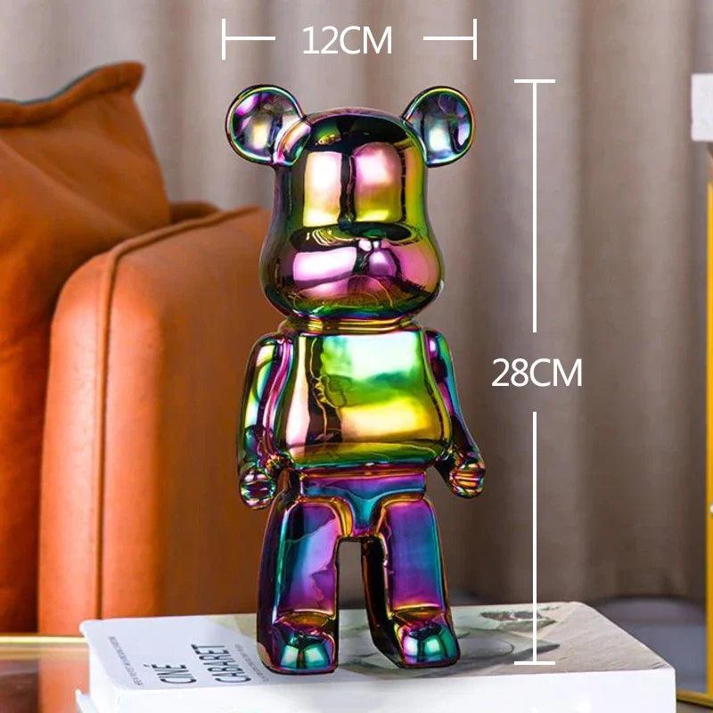 nordic luxury home decor figurines for interior room decor bearbrick sculpture 20/28cm bear statue easter decorations figure