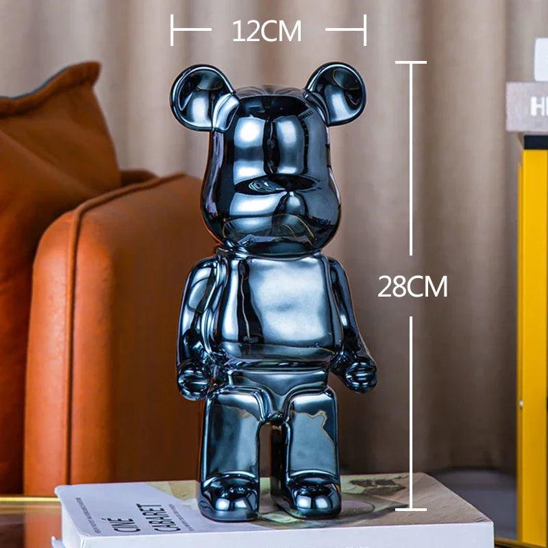 nordic luxury home decor figurines for interior room decor bearbrick sculpture 20/28cm bear statue easter decorations figure