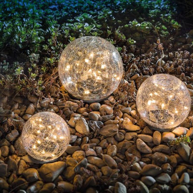 Cracked Glass Ball Solar Light