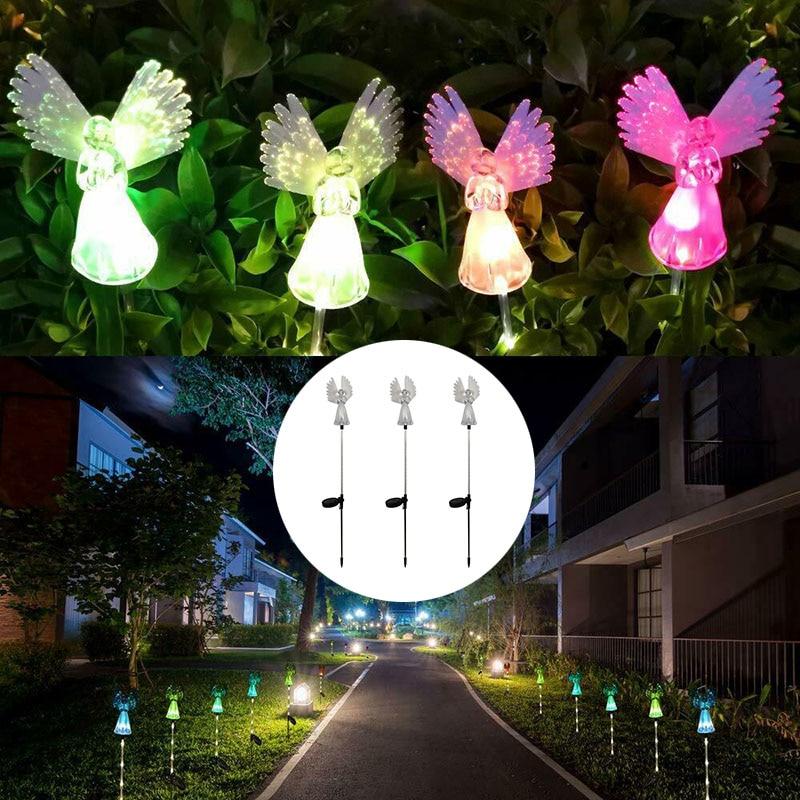 Solar-Powered Angel Garden Stake Lights