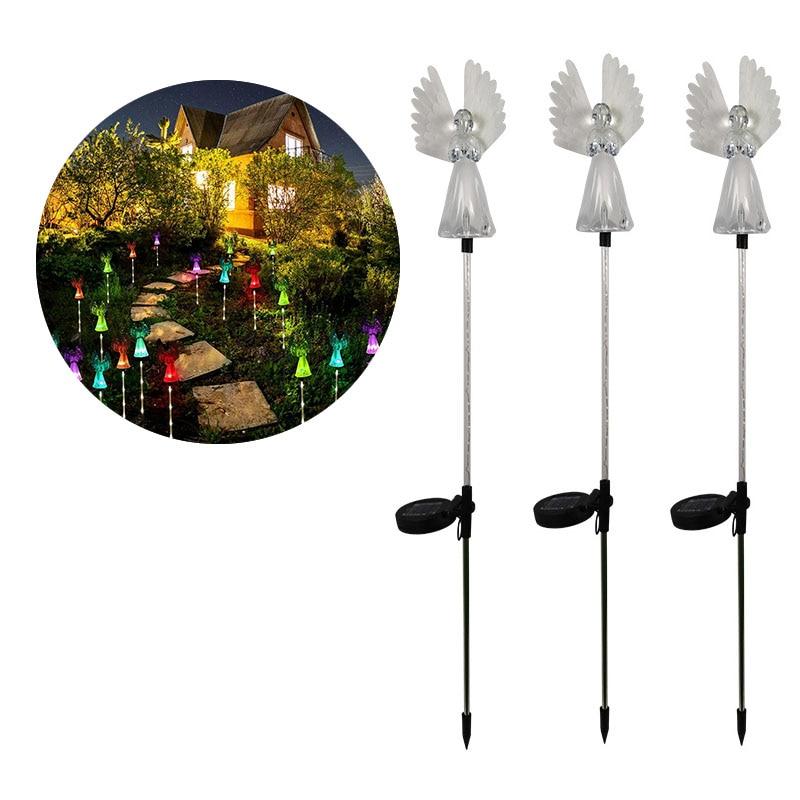 Solar-Powered Angel Garden Stake Lights