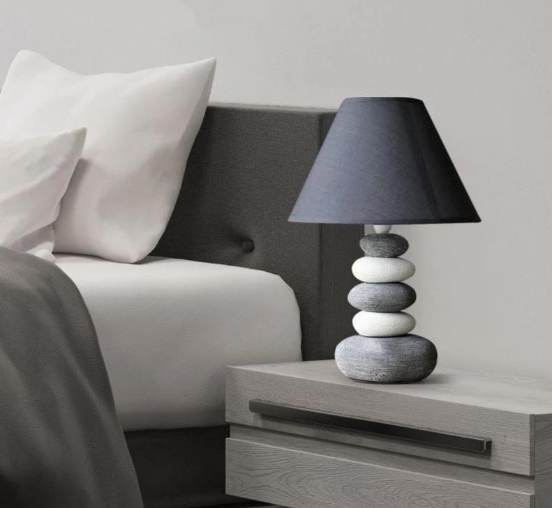 Bedside Ceramic Stone Table Lamp