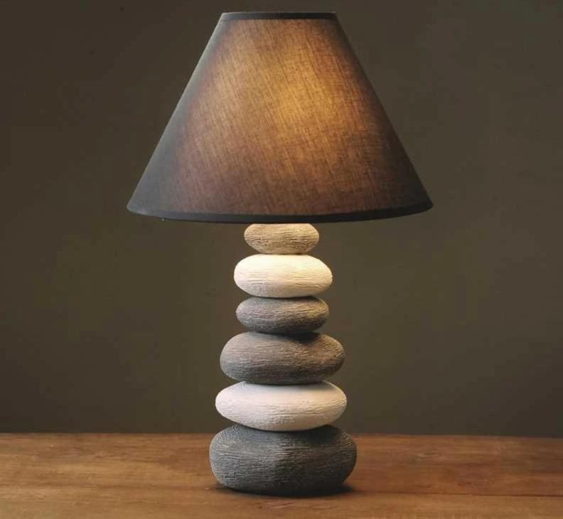 Bedside Ceramic Stone Table Lamp