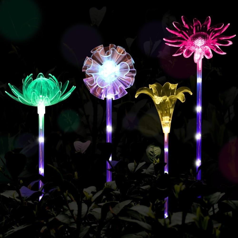 Solar-Powered Flower Lights